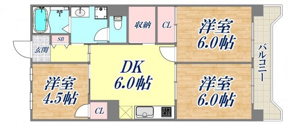 ビレッジハウス港島タワーの物件間取画像